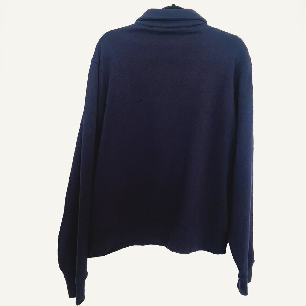 Tory Burch Sport Half Zip Sweatshirt French Terry Navy Tennis Pullover NWOT - Picture 5 of 6